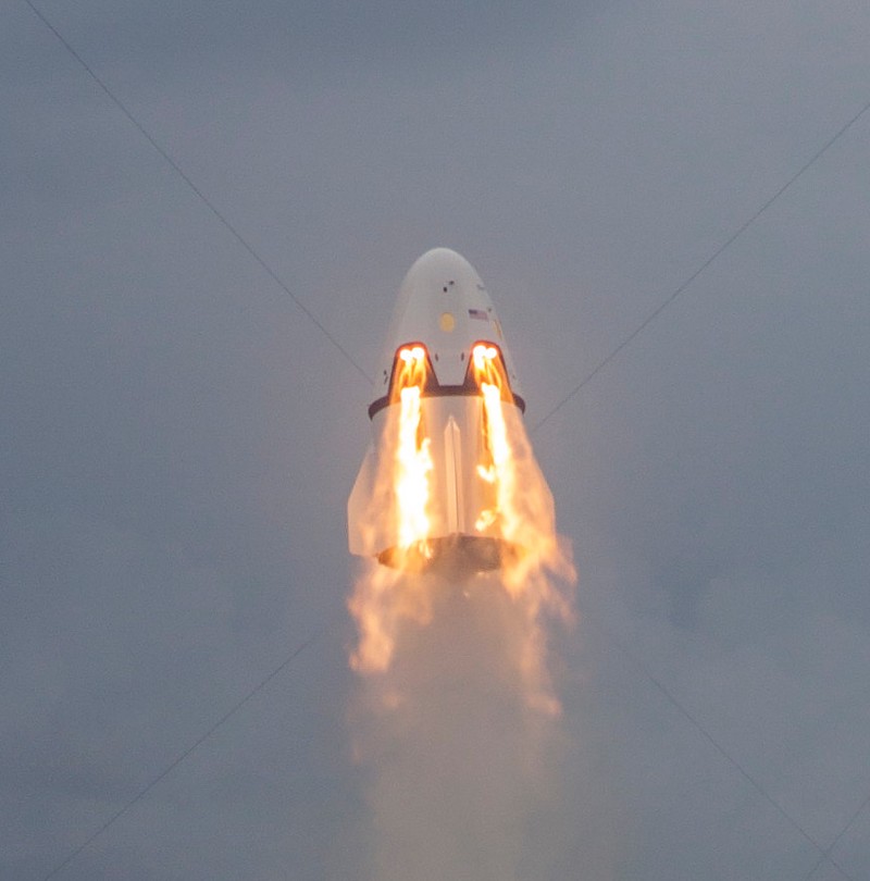 Photo taken during the Crew Dragon pad abort test.